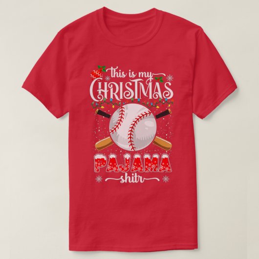 This Is My Christmas Baseball Pajama For Boys Men  Tシャツ (デザイン正面)