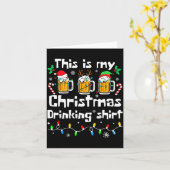 This Is My Christmas Beer Drinking Funny Party Xma カード (黄色い花)