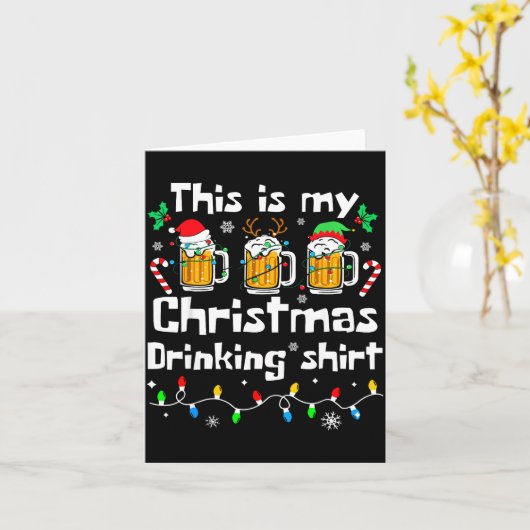 This Is My Christmas Beer Drinking Funny Party Xma カード (黄色い花)