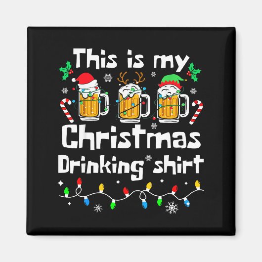 This Is My Christmas Beer Drinking Funny Party Xma マグネット (正面)