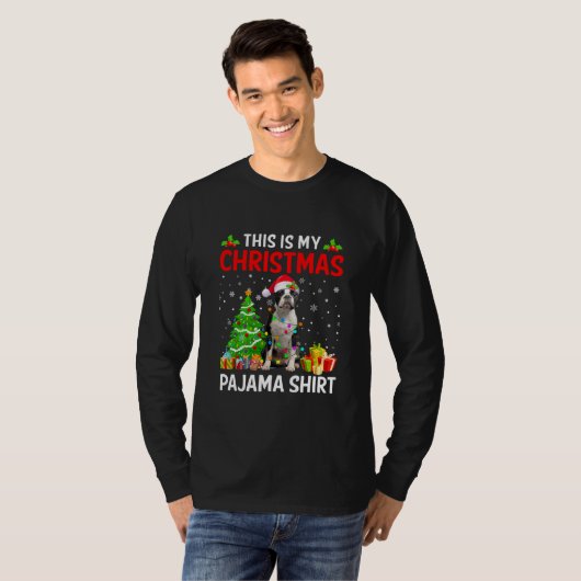 This Is My Christmas Boston Terrier Dog Pajama Tシャツ (正面フル)