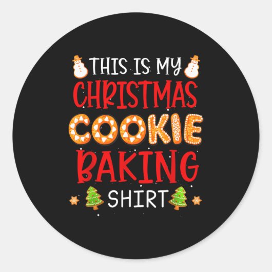 This Is My Christmas Cookie Baking Shirt Xmas Holi ラウンドシール (正面)