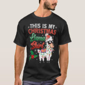 This Is My Christmas Llama Llama Christmas Tシャツ (正面)