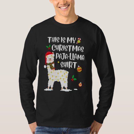 This Is My Christmas Llama Pajama Pyjama Top Chris Tシャツ (正面)