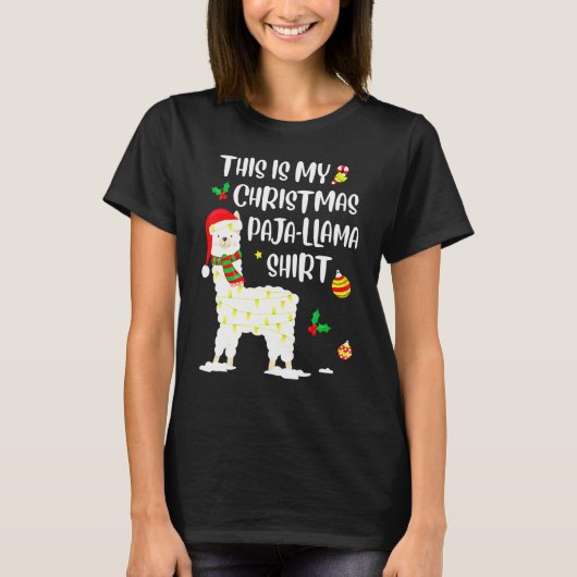 This Is My Christmas Llama Pajama Pyjama Top Chris Tシャツ (正面)