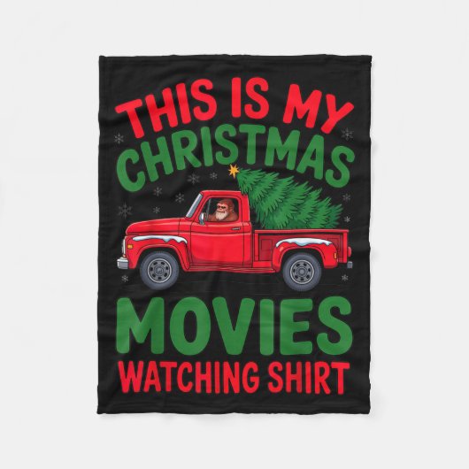 This Is My Christmas Movie Watching Shirt Bigfoot  フリースブランケット (正面)