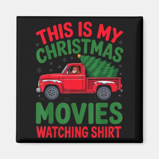 This Is My Christmas Movie Watching Shirt Bigfoot  マグネット (正面)