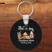 This Is My Christmas Movie Watching Shirt Family M キーホルダー (正面)