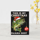 This Is My Christmas Pajama B Fish Santa Hat Toddl カード (黄色い花)