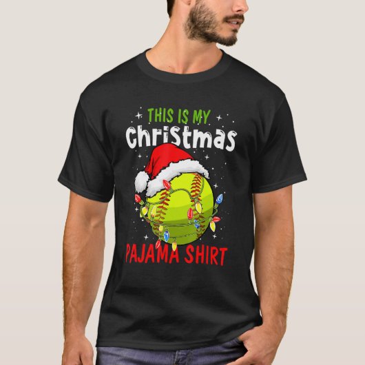 This Is My Christmas Pajama Baseball Softball Tシャツ (正面)