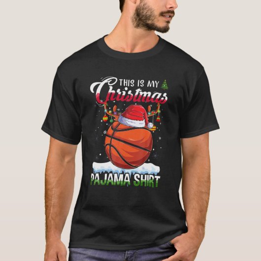This Is My Christmas Pajama Basketball Christmas L Tシャツ (正面)