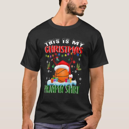 This Is My Christmas Pajama Basketball Christmas Tシャツ (正面)