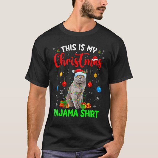This Is My Christmas Pajama British Shorthair Cat  Tシャツ (正面)