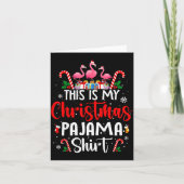This Is My Christmas Pajama Flamingos Holiday Fun  カード (正面)