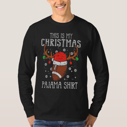 This Is My Christmas Pajama Football Xmas PJs Spo Tシャツ (正面)