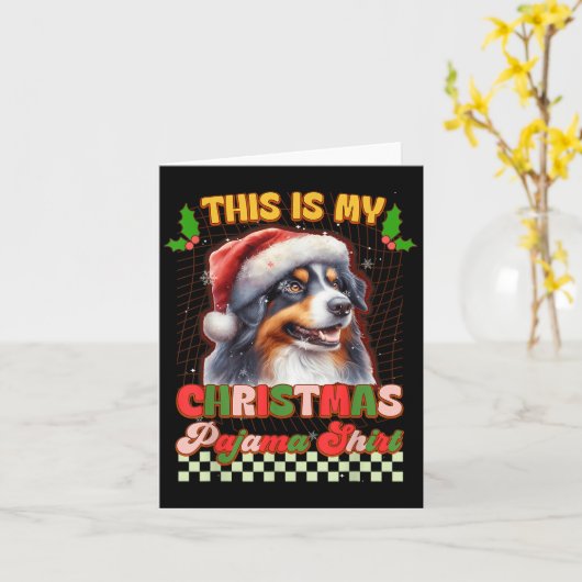 This Is My Christmas Pajama Funny Australian Sheph カード (黄色い花)