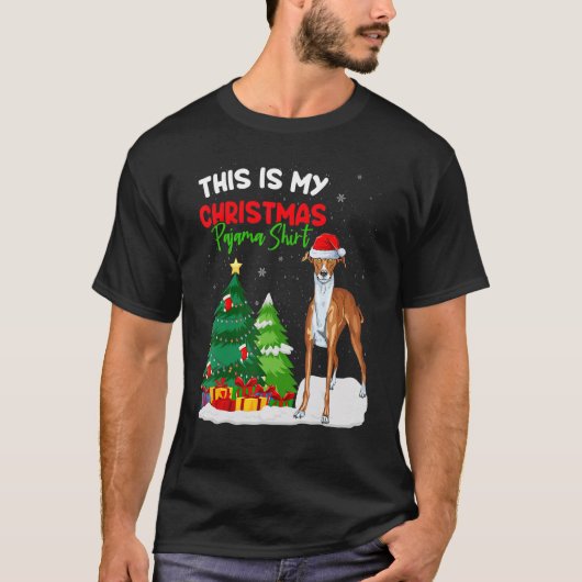 This Is My Christmas Pajama  Greyhound Dog Owner Tシャツ (正面)