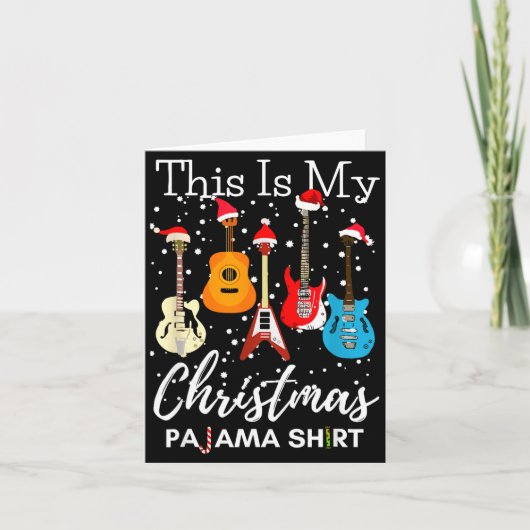 This Is My Christmas Pajama Guitar Guitarist Music カード (正面)