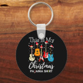 This Is My Christmas Pajama Guitar Guitarist Music キーホルダー (正面)