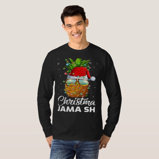 This Is My Christmas Pajama Lighting Pineapple Xma Tシャツ (正面フル)