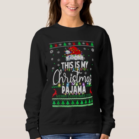 This Is My Christmas Pajama  Lights Men Women Kid  スウェットシャツ (正面)