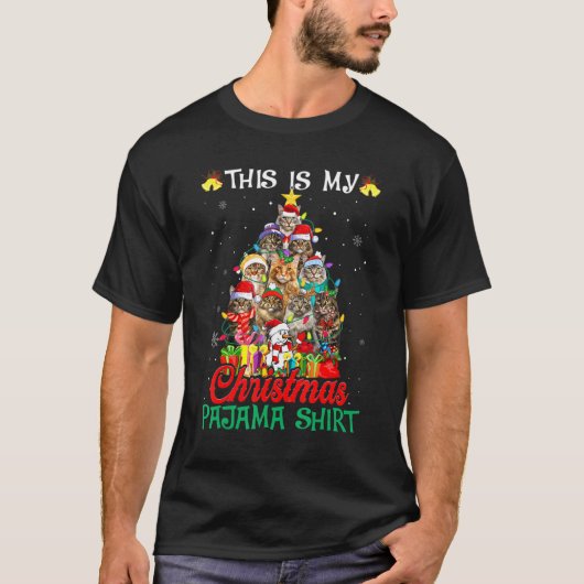This Is My Christmas Pajama Maine Coon Tree Tシャツ (正面)
