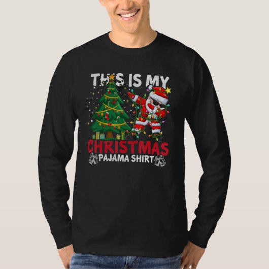 This Is My Christmas Pajama Santa Hat Xmas PJ cost Tシャツ (正面)