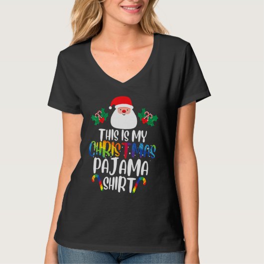 This Is My Christmas Pajama  Santa Rainbow LGBT Pr Tシャツ (正面)