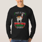 This Is My Christmas Pajama Santa Sloth Riding Lla Tシャツ (正面)