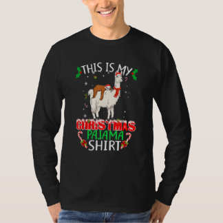 This Is My Christmas Pajama Santa Sloth Riding Lla Tシャツ