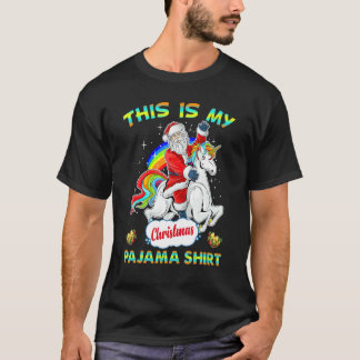 This Is My Christmas Pajama Santa Unicorn Tシャツ