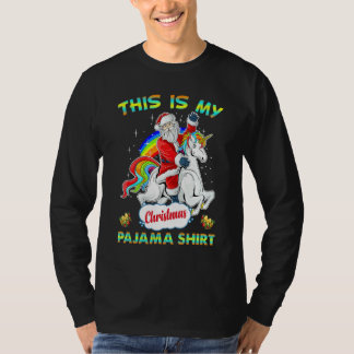 This Is My Christmas Pajama Santa Unicorn Tシャツ