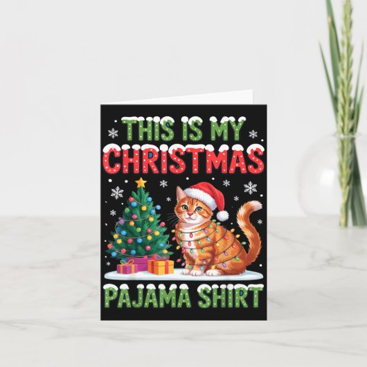 This Is My Christmas Pajama Shirt Cat Lovers Holid カード (正面)