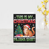 This Is My Christmas Pajama Shirt Cat Lovers Holid カード (黄色い花)