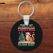 This Is My Christmas Pajama Shirt Cat Lovers Holid キーホルダー (正面)