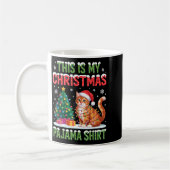 This Is My Christmas Pajama Shirt Cat Lovers Holid コーヒーマグカップ (左)