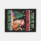 This Is My Christmas Pajama Shirt Cat Lovers Holid フリースブランケット (正面(横))