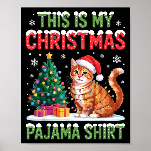 This Is My Christmas Pajama Shirt Cat Lovers Holid ポスター (正面)