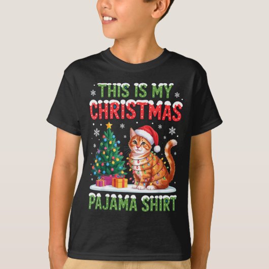 This Is My Christmas Pajama Shirt Cat Lovers Holid Tシャツ (正面)