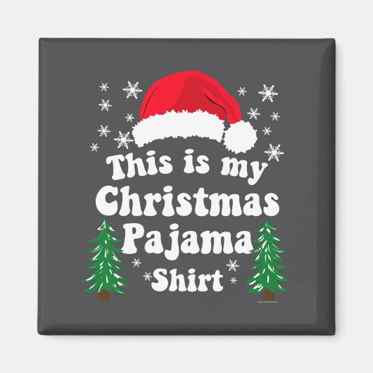 This Is My Christmas Pajama Shirt Funny Retro Matc マグネット (正面)