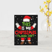This Is My Christmas Pajama Shirt Funny Santa Cost カード (黄色い花)