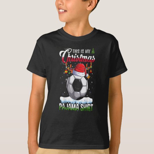 This is My Christmas Pajama Soccer Christmas Light Tシャツ (正面)
