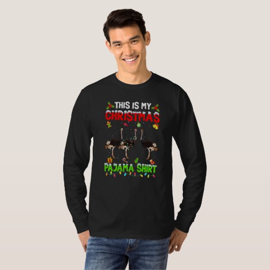 This Is My Christmas Pajama Xmas Ostrich Squad Tシャツ (正面フル)