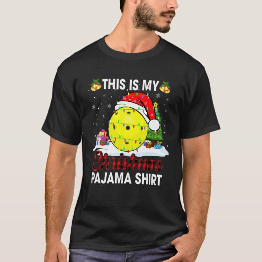 This Is My Christmas Pajama  Xmas Santa Pickleball Tシャツ (正面)