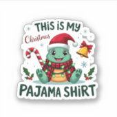 This Is My Christmas Turtle Pajama Shirt Buffalo P シール (正面)