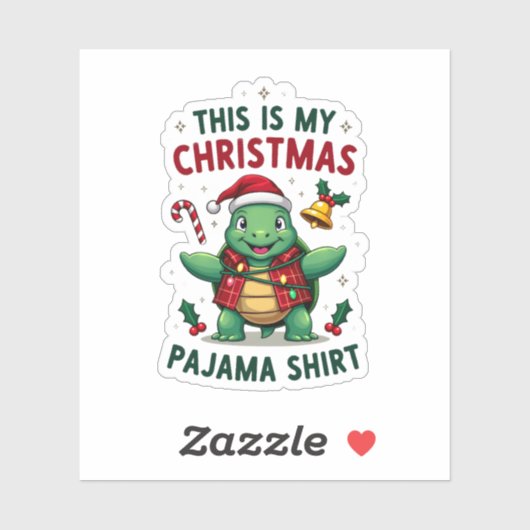 This Is My Christmas Turtle Pajama Shirt Buffalo P シール (シート)