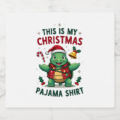 This Is My Christmas Turtle Pajama Shirt Buffalo P スパークリングワインラベル (シングルラベル)