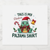 This Is My Christmas Turtle Pajama Shirt Buffalo P スパークリングワインラベル (シングルラベル)