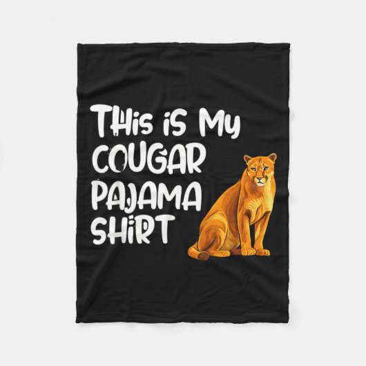 This Is My Cougar Pajama Shirt, Funny Cougars  フリースブランケット (正面)