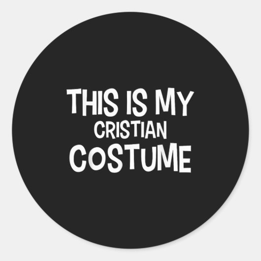 This Is My Cristian Costume Halloween Simple Costu ラウンドシール (正面)